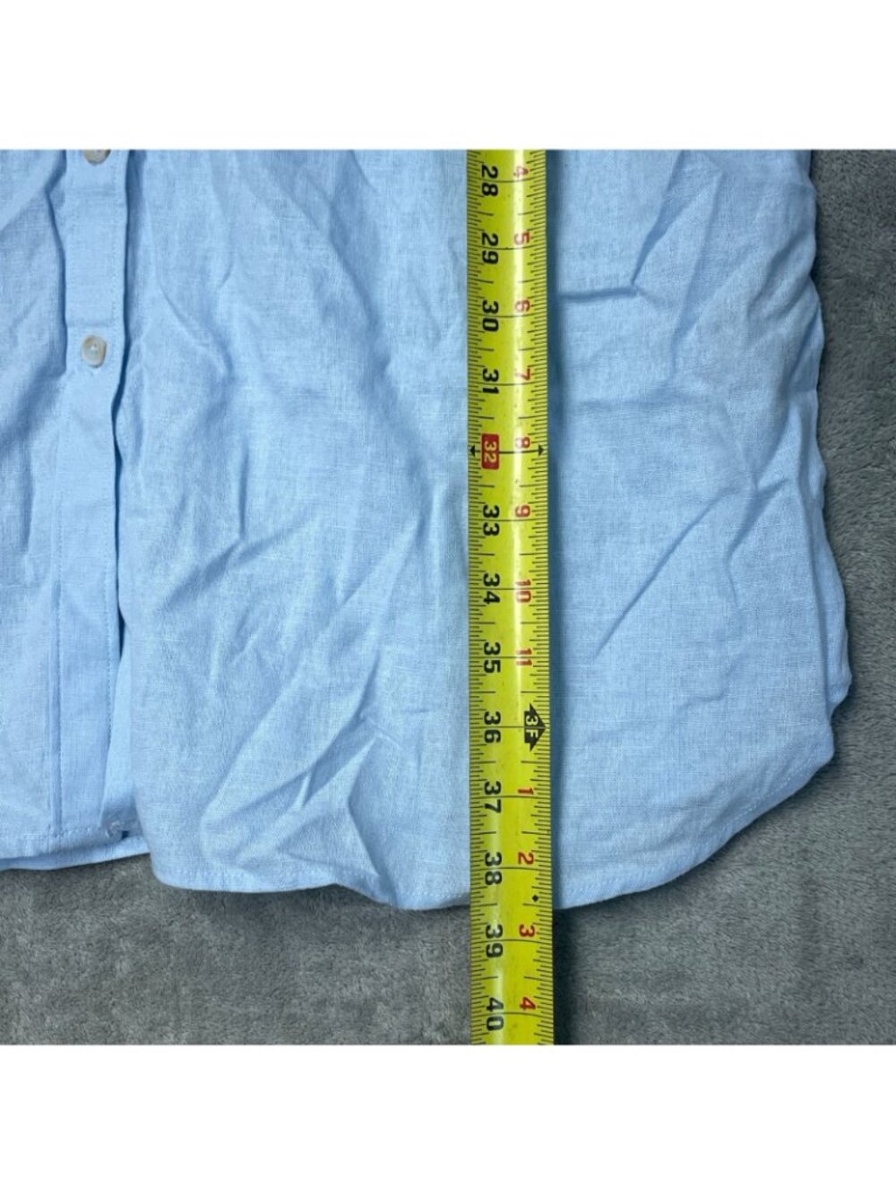 NWT Well Worn Women's XL Light Blue Button-Down Linen Blend Shirt Dress G2167 - Picture 4 of 12